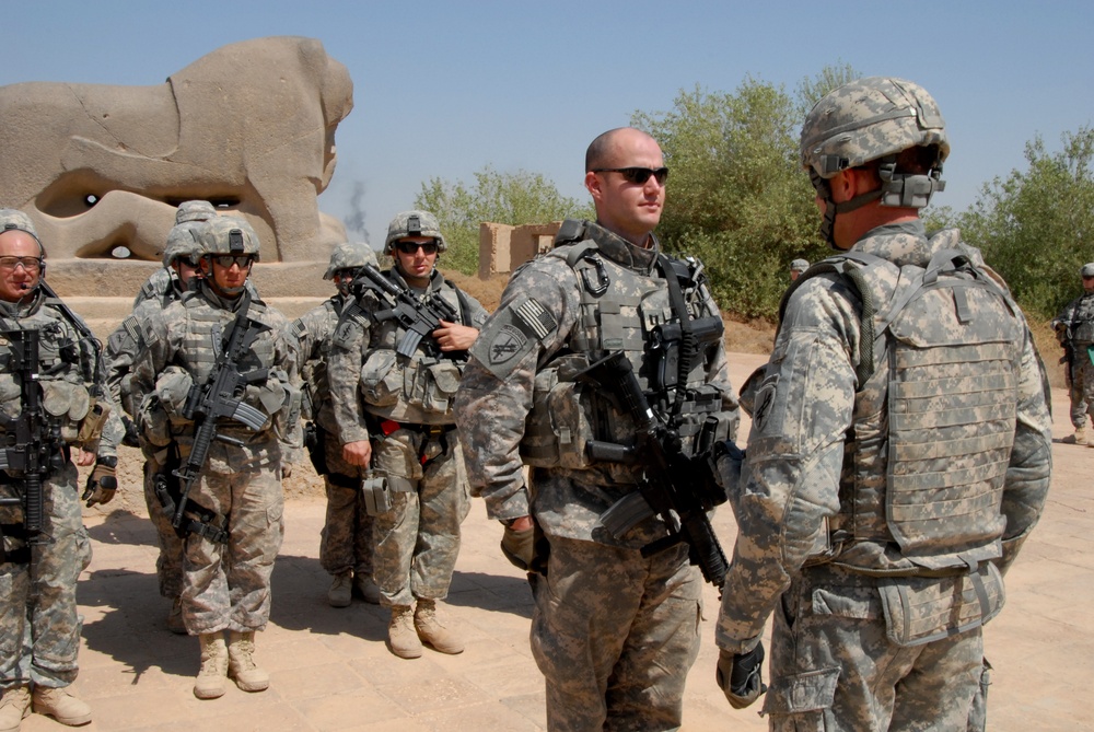 Promotions in the Babil ruins in Hillah, Iraq