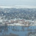 March 28 aerial view of rising Red River flood waters in the Veteran's Hospital area of north Fargo, N.D., looking from the southeast to northwest.