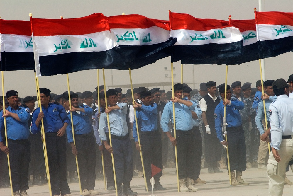 Iraqi police graduation ceremony in Basra