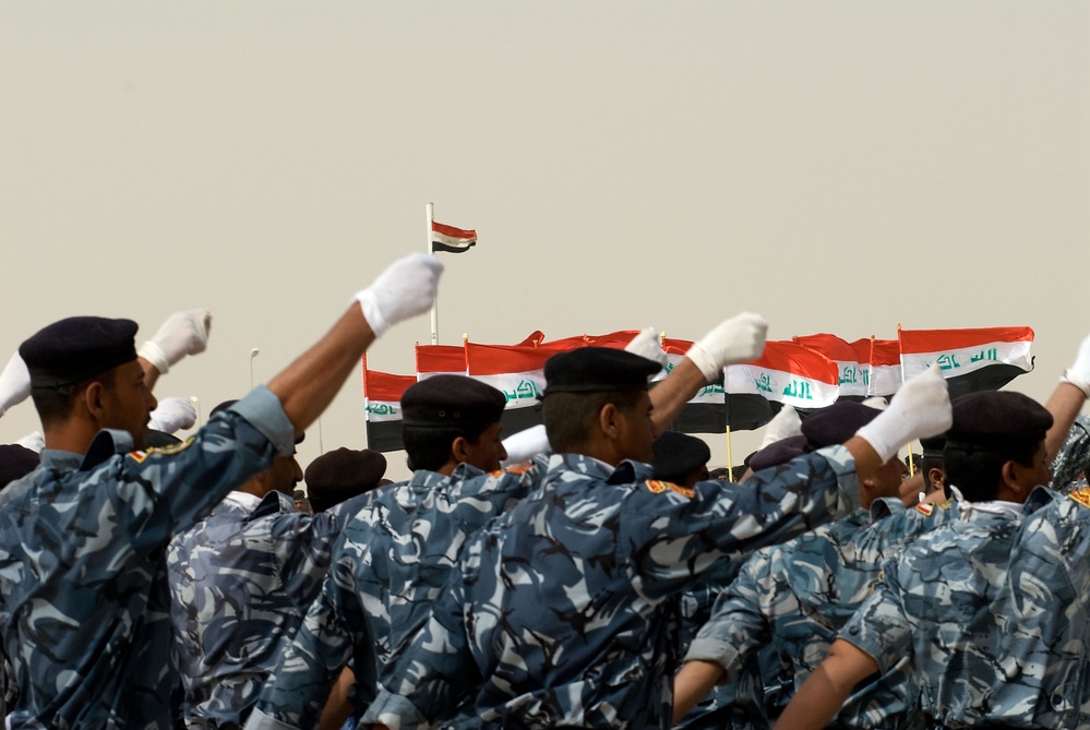 Iraqi police graduation ceremony in Basra