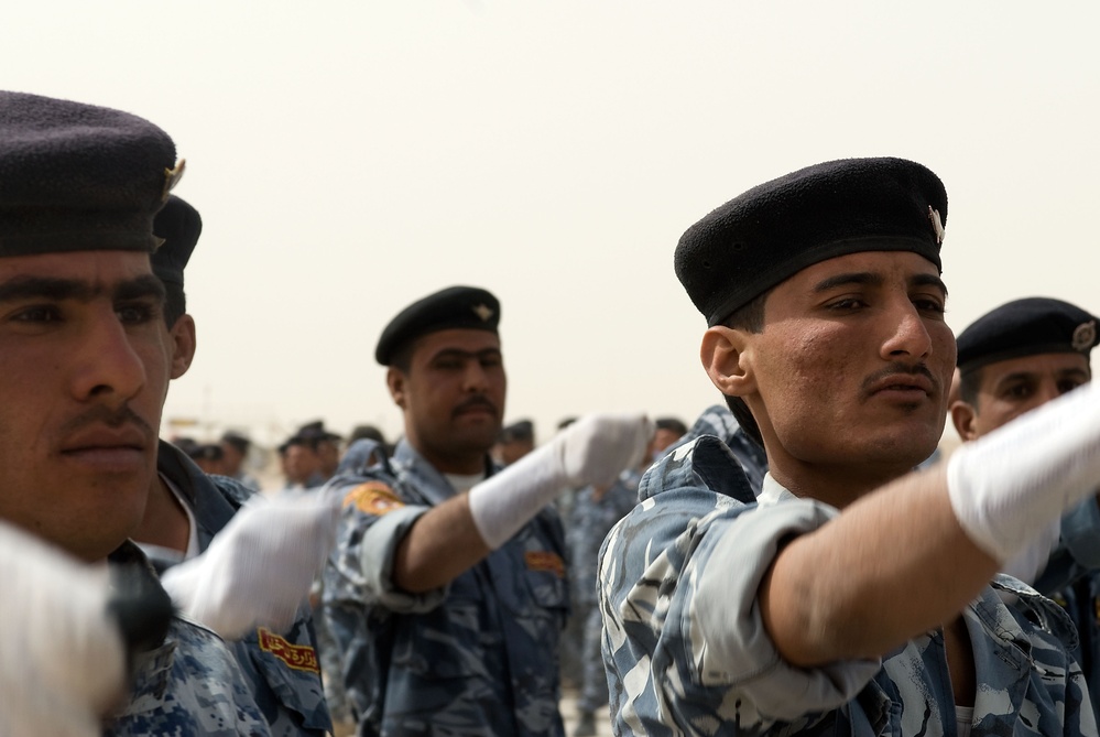 Iraqi police graduation ceremony in Basra