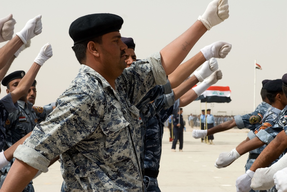 Iraqi police graduation ceremony in Basra