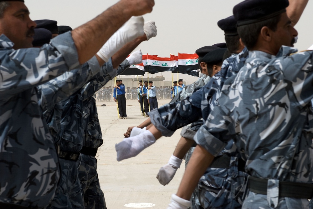 Iraqi police graduation ceremony in Basra