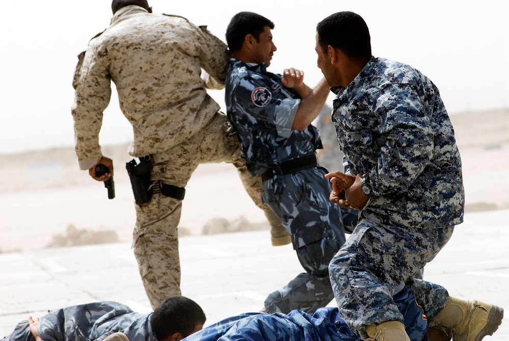 Iraqi police graduation ceremony in Basra