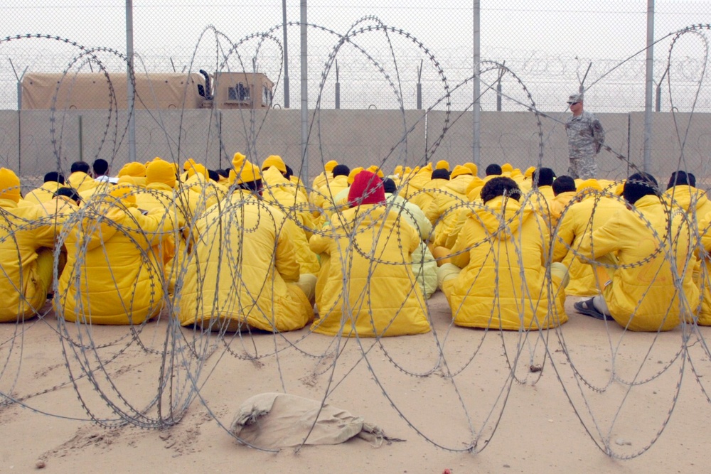 Detainees behind the wire