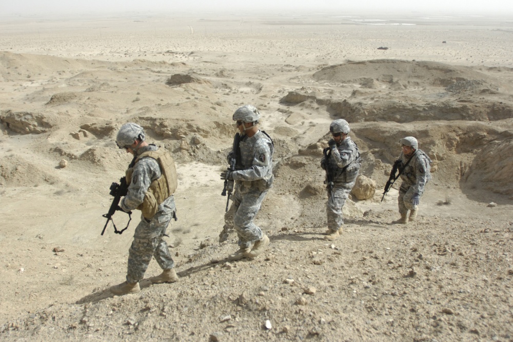 50th Infantry Brigade Combat Team on patrol in Iraq