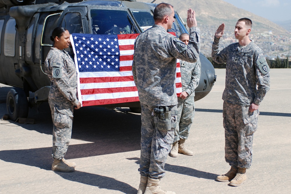 25th Infantry Division Soldier Reenlists on Battlefield