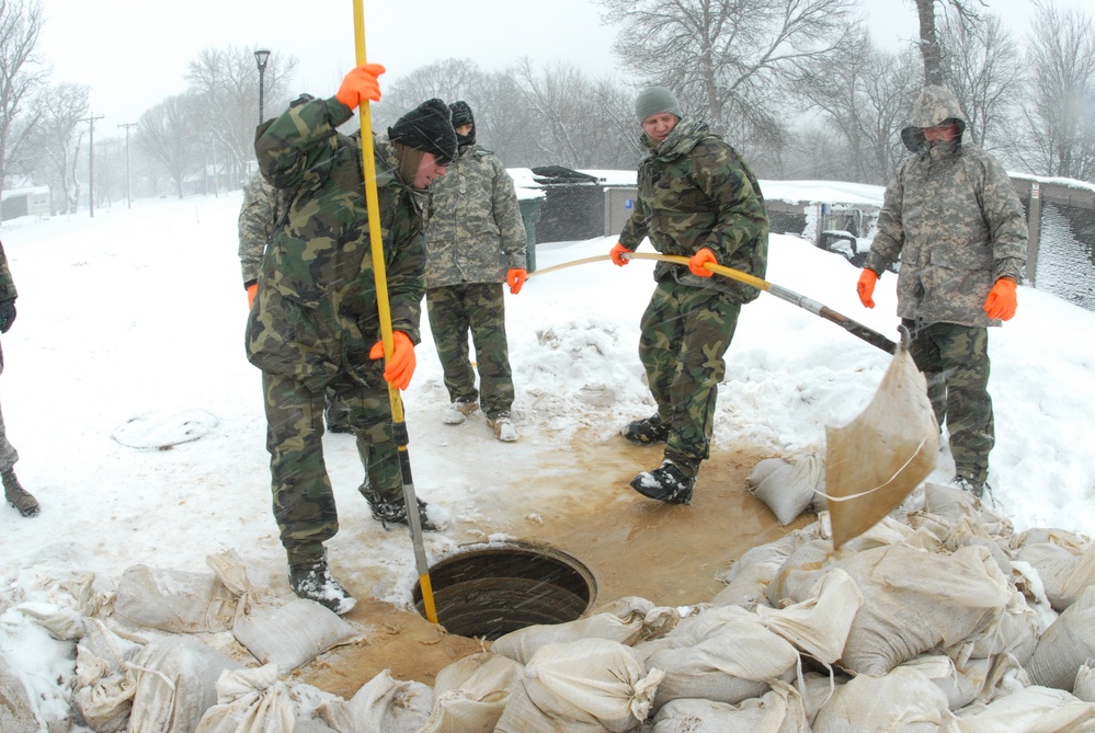 North Dakota flood action in Fargo