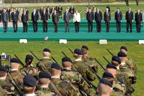 Heads of State Honor NATO Military Personnel