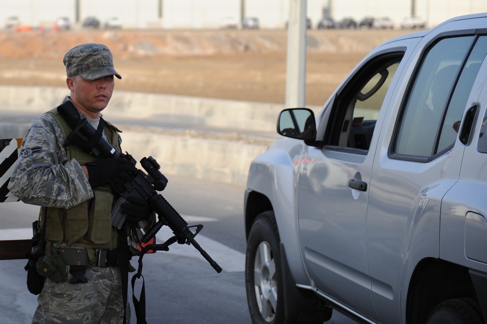 Guardians of the 380th vehicle search area