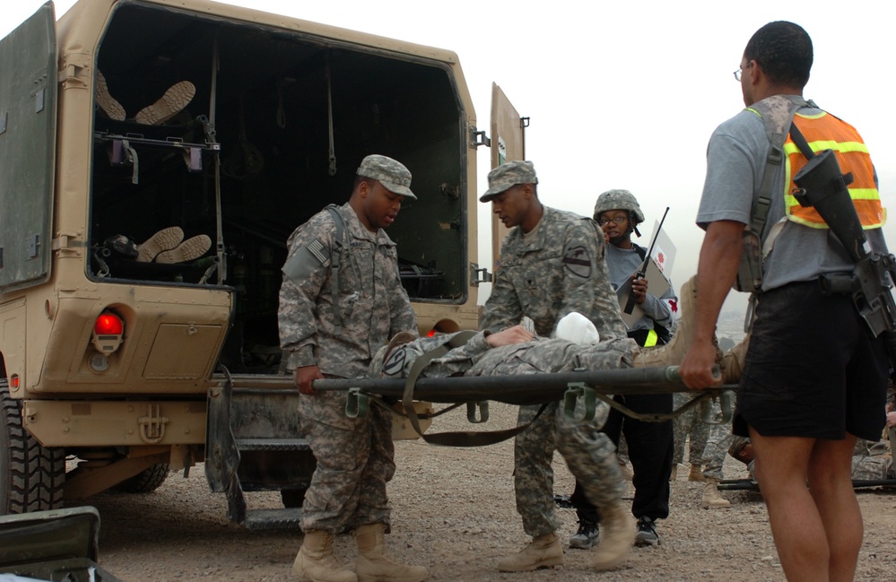 Division Special Troops Battalion troops sharpen medical skills, prepare for worst