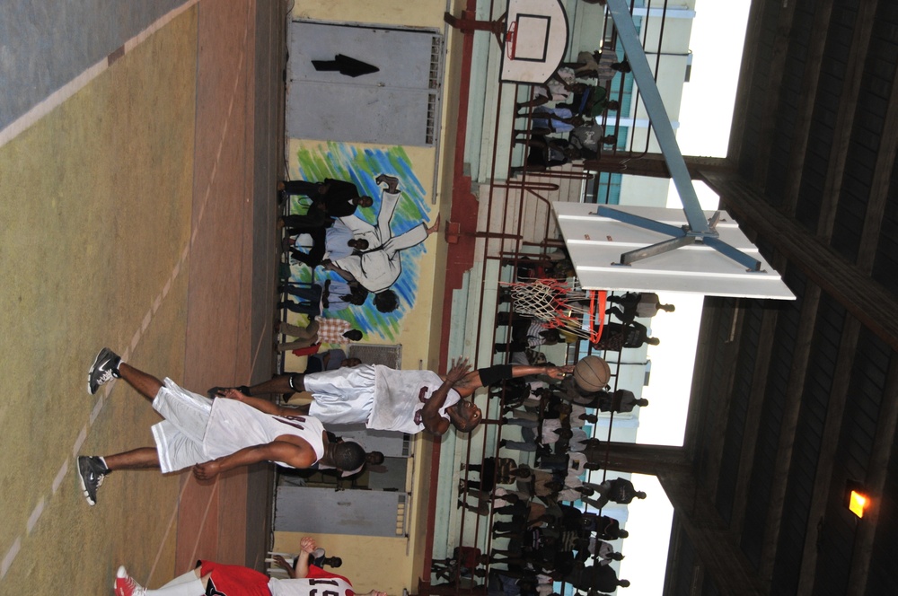 Basketball action in Djibouti