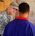 Soldier descends from the fence on Sept. 11