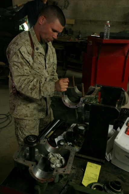 Maintenance Company Marines work to keep gear functional