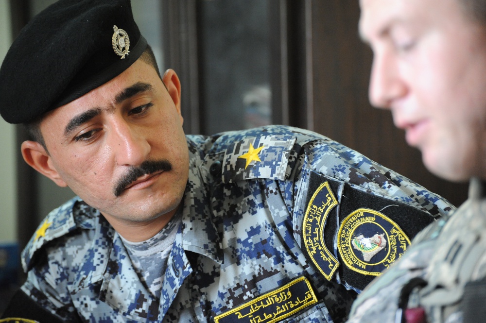 Iraqi National Police Officer meeting in Baghdad, Iraq