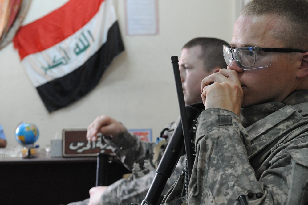 Iraqi National Police Officer meeting in Baghdad, Iraq