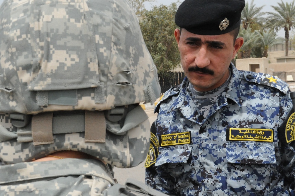 Iraqi National Police Officer meeting in Baghdad, Iraq