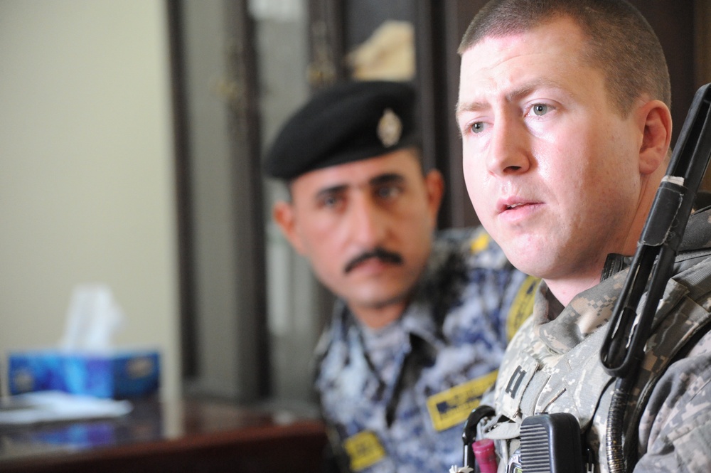 Iraqi National Police Officer meeting in Baghdad, Iraq