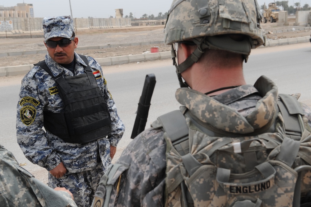 Iraqi National Police Officer meeting in Baghdad, Iraq