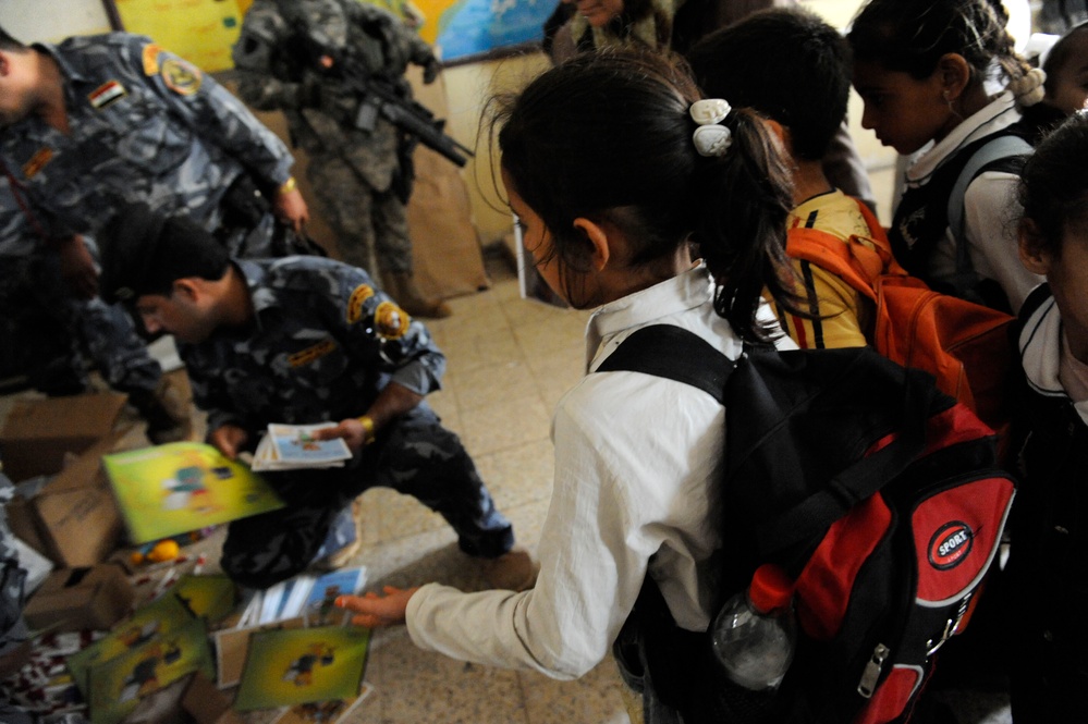School supply handout in Basra