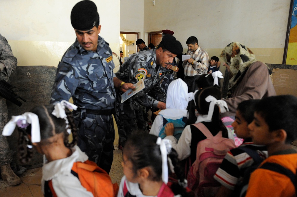 School supply handout in Basra