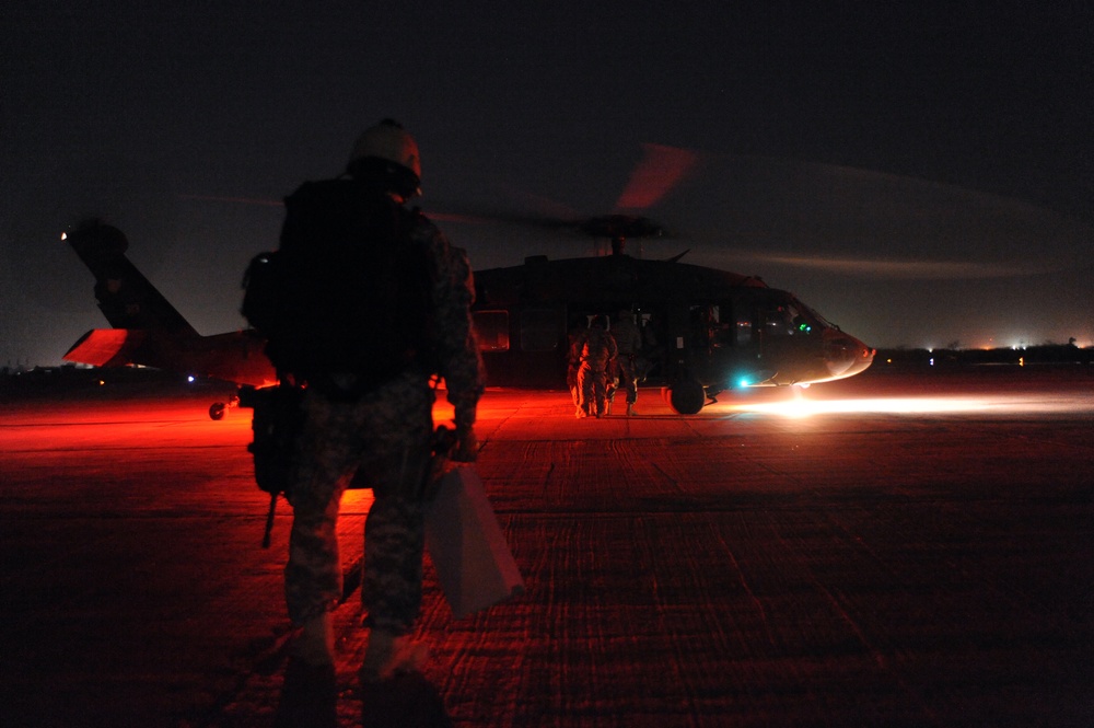 Blackhawk helicopter in Baghdad