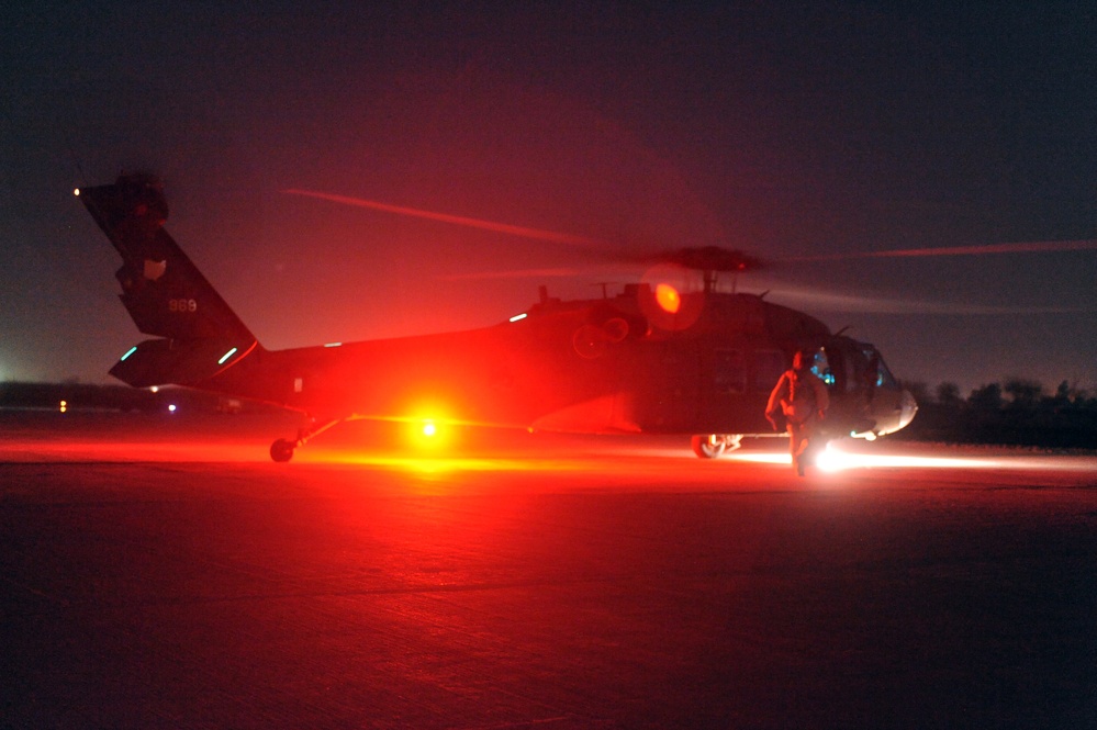 Blackhawk helicopter in Baghdad