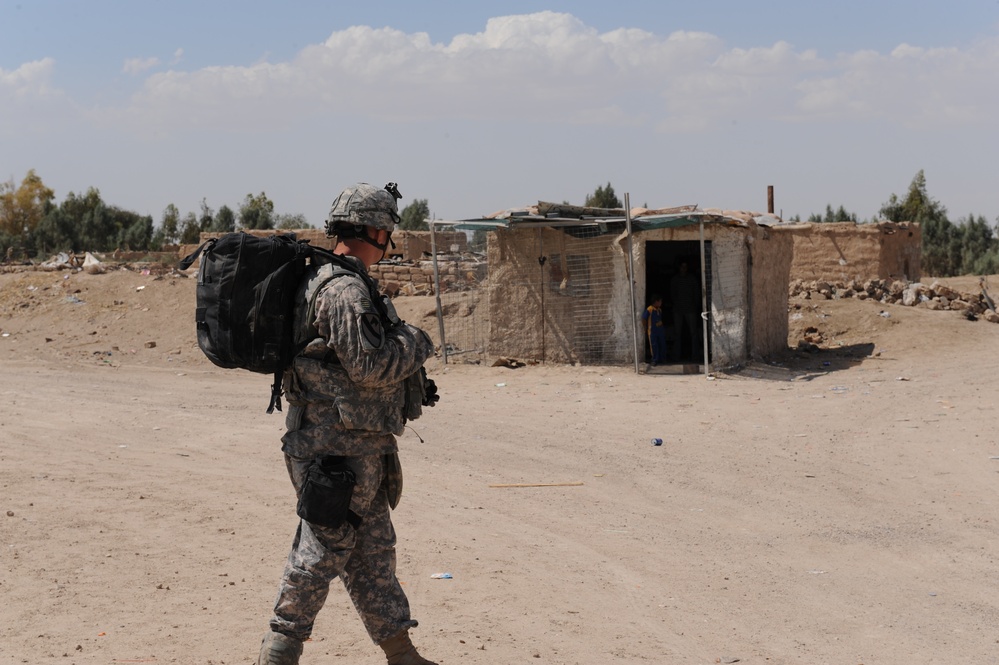 Iraqi police checkpoint visit in Baghdad