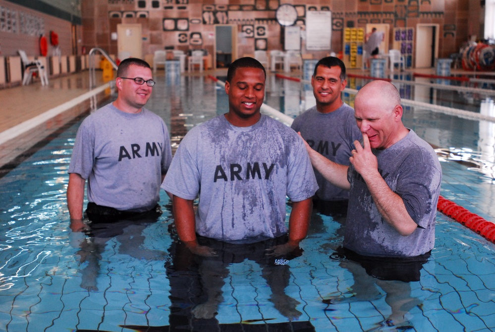 Easter Water Baptisms on Joint Base Balad