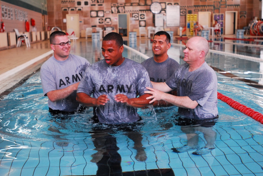 Easter Water Baptisms on Joint Base Balad