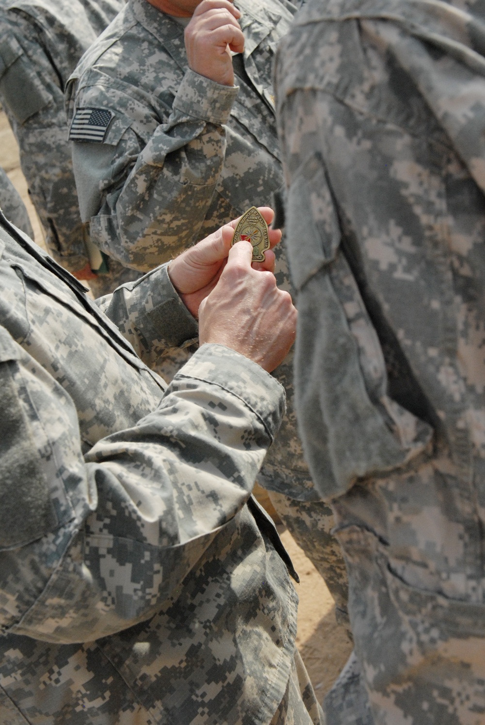 Responsibility transferred from one logistical element to another