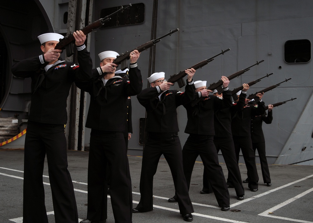 Burial at sea aboard the USS Abraham Lincoln