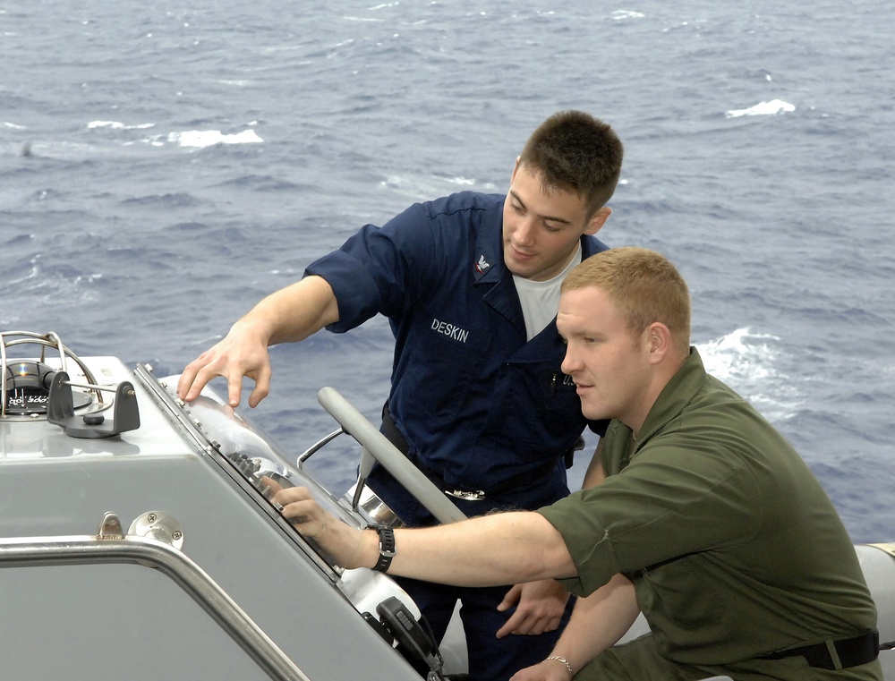 Inspecting a boat