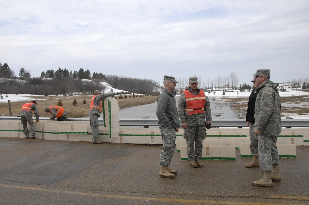 North Dakota National Guard Soldiers help with flooding in Burlington