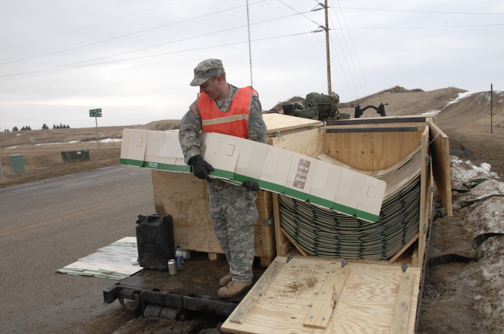 North Dakota National Guard Soldiers help with flooding in Burlington