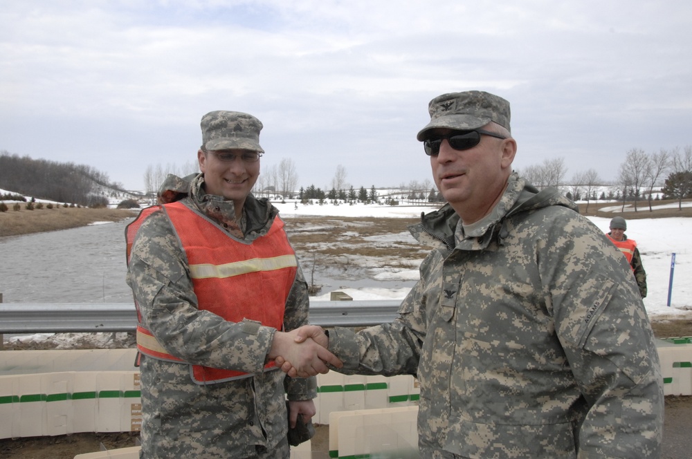 North Dakota National Guard Soldiers help with flooding in Burlington