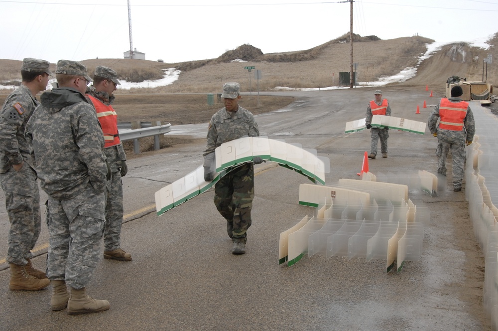 North Dakota National Guard Soldiers help with flooding in Burlington