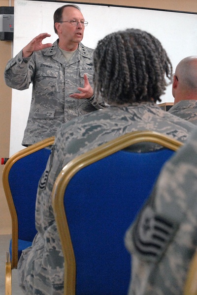 Air Force Reserve Command Commander Addresses Deployed Airman on Total Force Concept