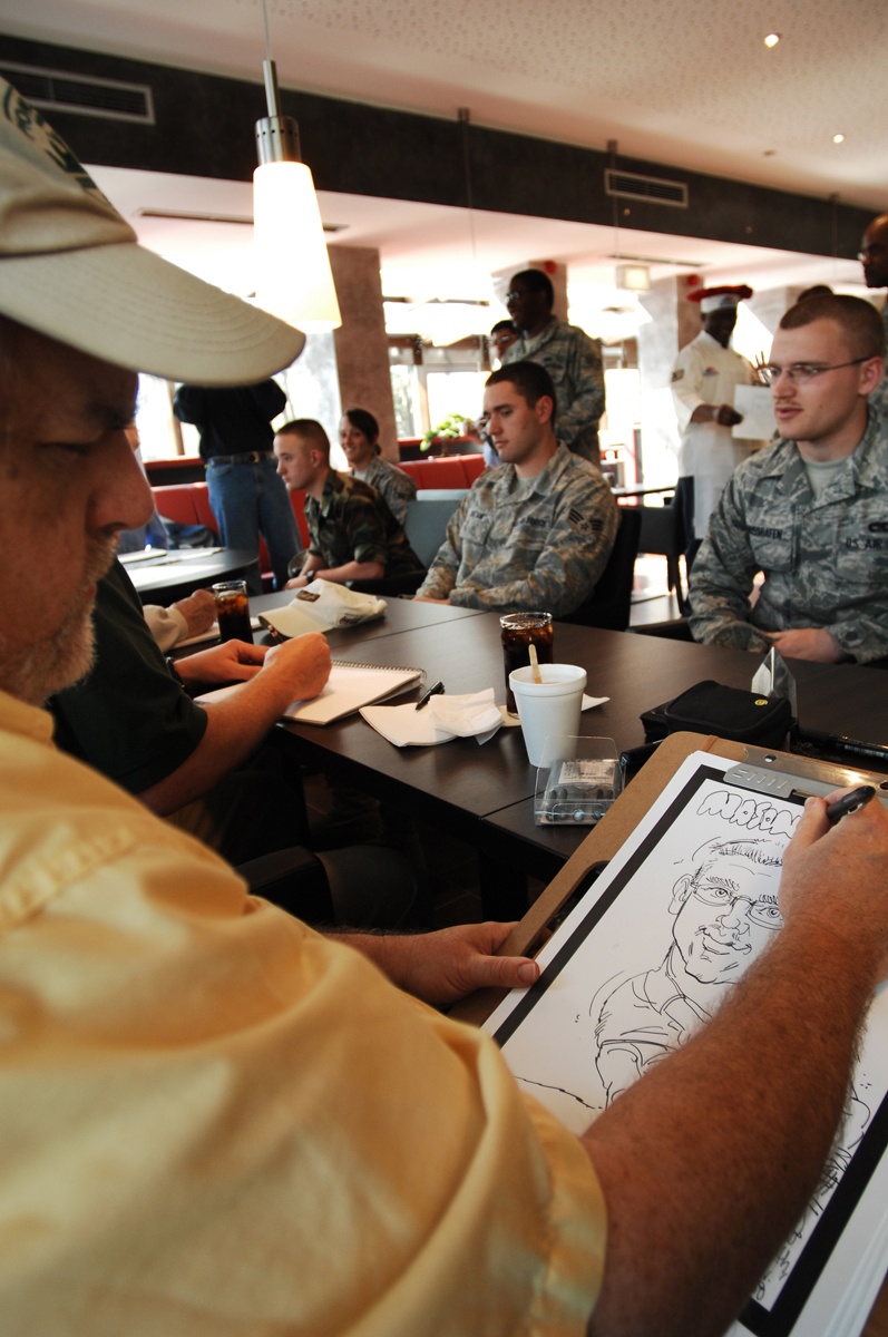 Cartoonists visit military members