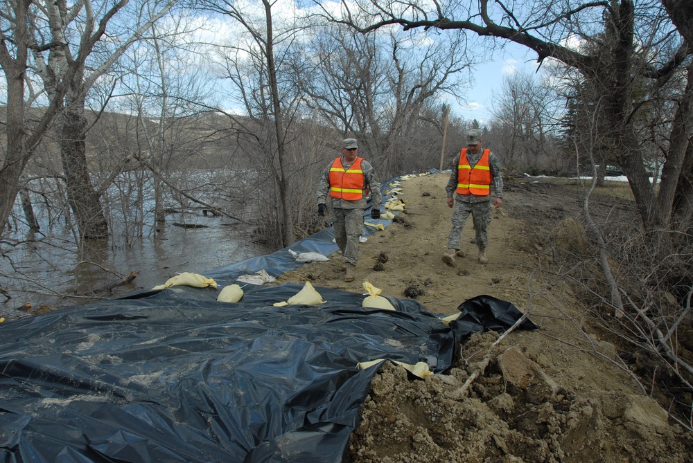 Guardsmen in a Statewide Flood Fight
