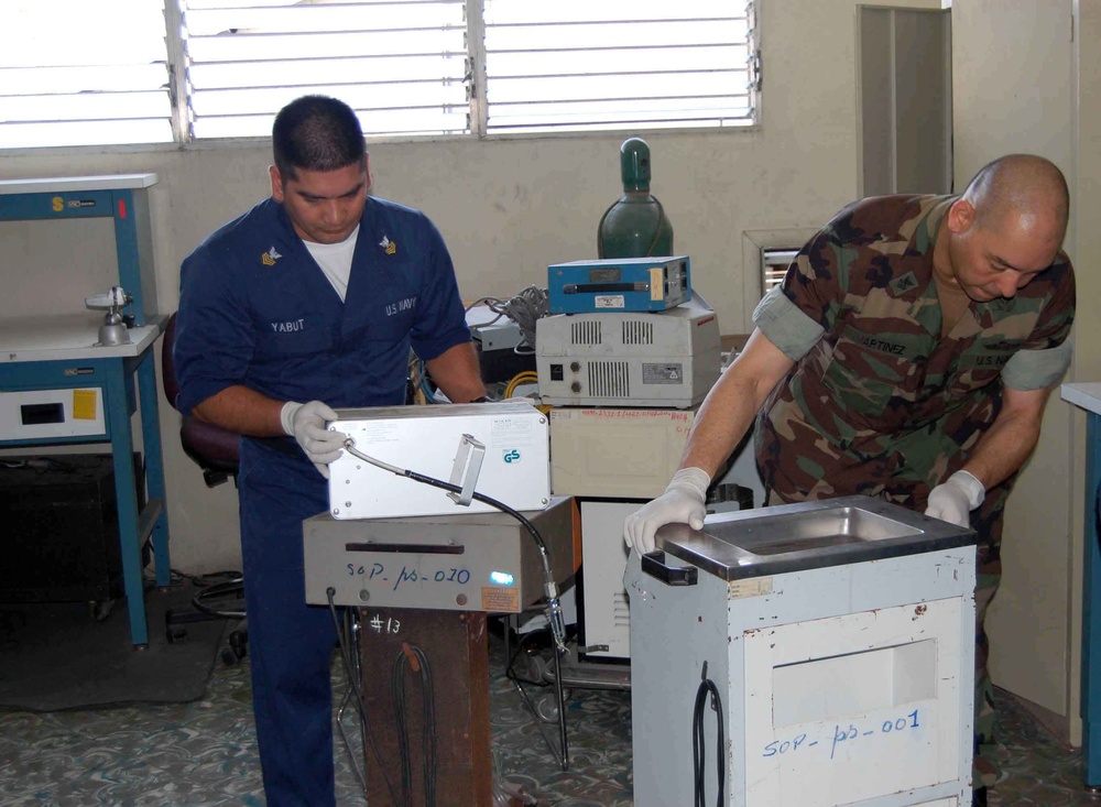 Sailors inspect equipment during Continuing Promise 2009