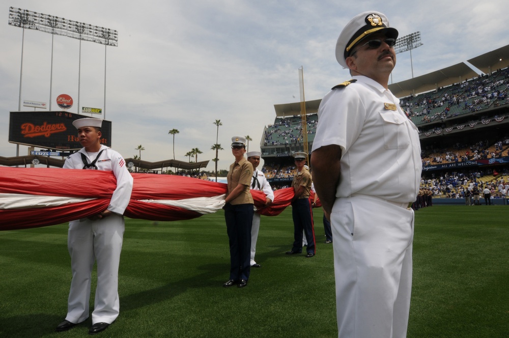 Opening day at Dodgers stadium