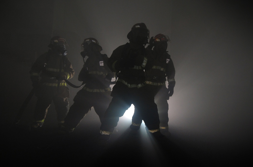 Simulated fire aboard USS Abraham Lincoln