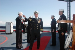 Thomas Takes Command of Sixth Fleet Flagship
