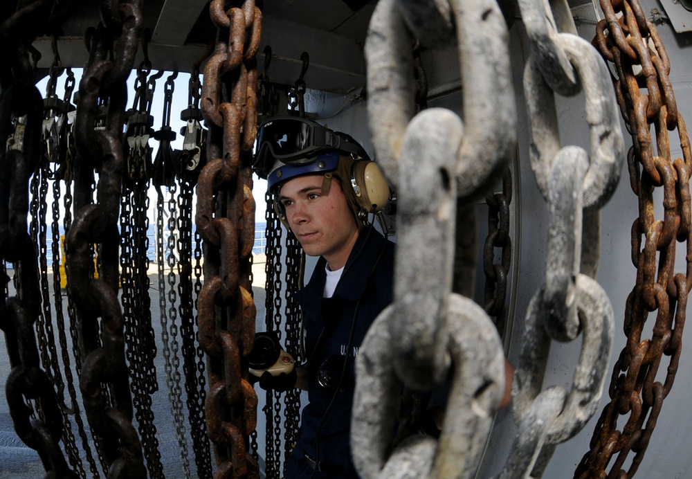 Action aboard the USS Blue Ridge