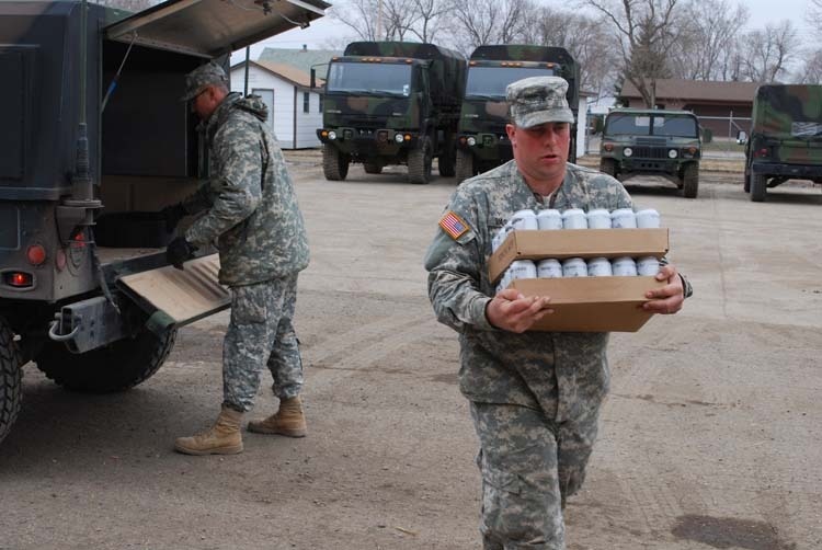 Guard Soldiers Join Valley City in Conserving Water