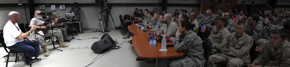 Charlie Daniels performs for Joint Base Balad service members, autographs guitars