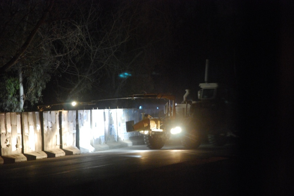 576th Engineers making roads safe on the night shift