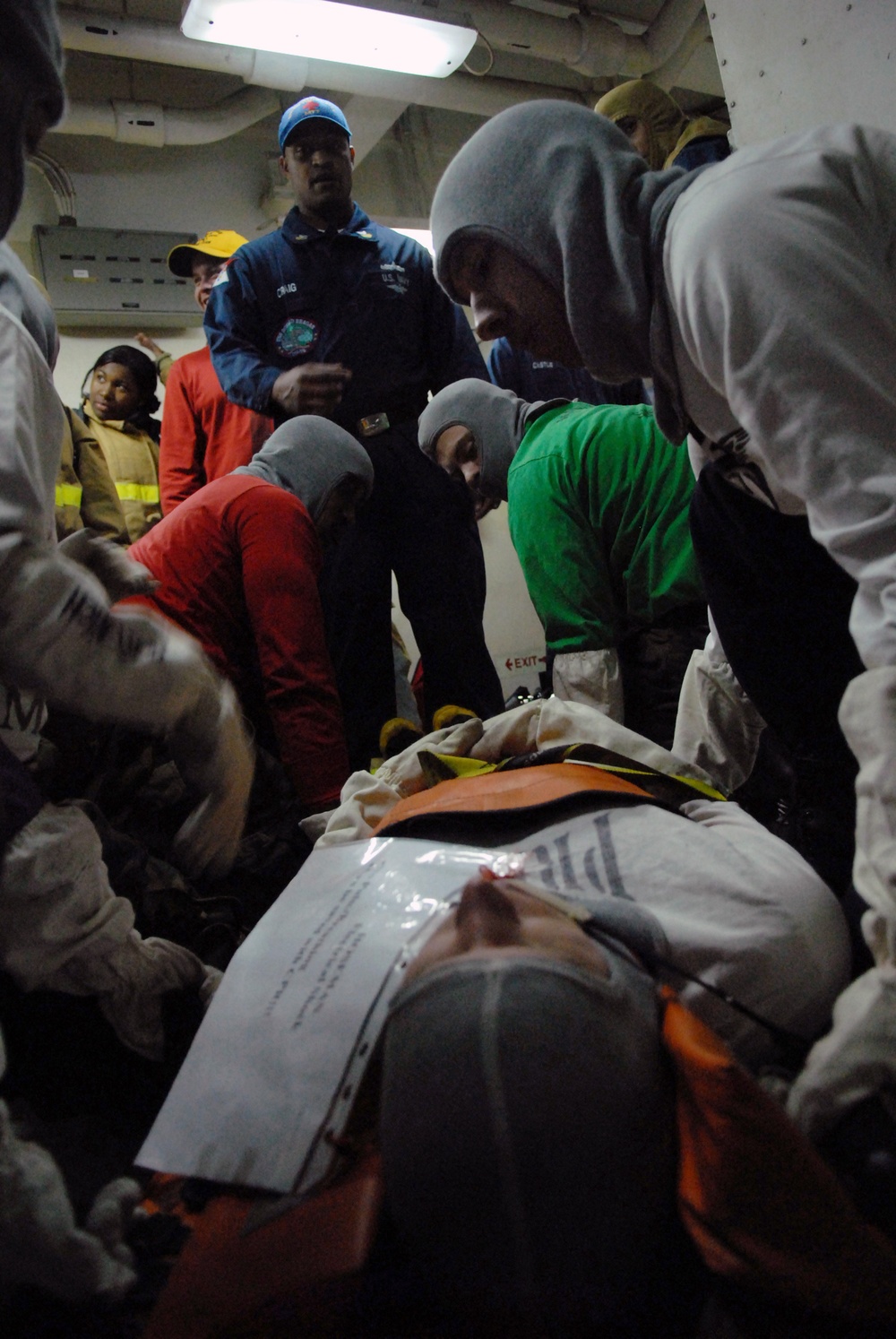 General quarters drill aboard USS Ronald Reagan