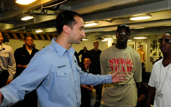 Yung Joc visits USS Dwight D. Eisenhower